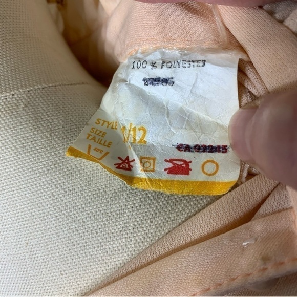 VINTAGE 70s Pink Prairie Dress Cottage Secretary Ruffle Neck Long Sleeves S/M - Picture 9 of 13